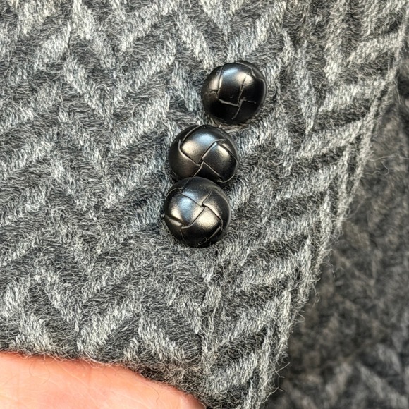 VTG Thalhimers Wool Herringbone Gray Blazer Made in Japan SIze 10 - Picture 6 of 14